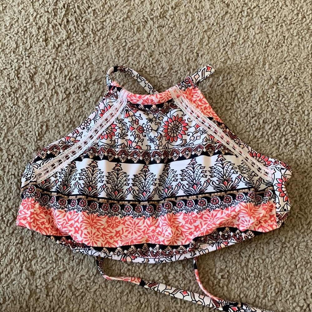 High Neck Tribal Print Bikini Top